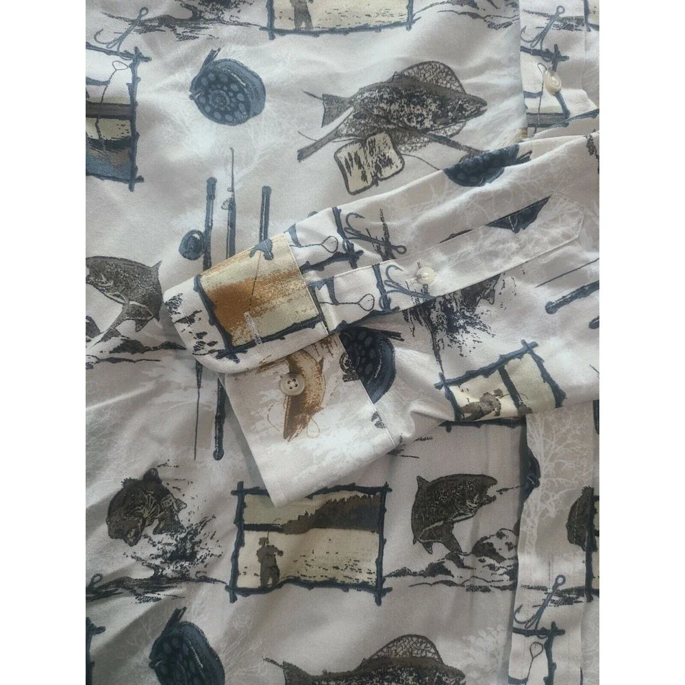 Natural Issue Angler Fishing Button Down Shirt Tan Brown Wrinkle Free Sz: XLT - Picture 3 of 10